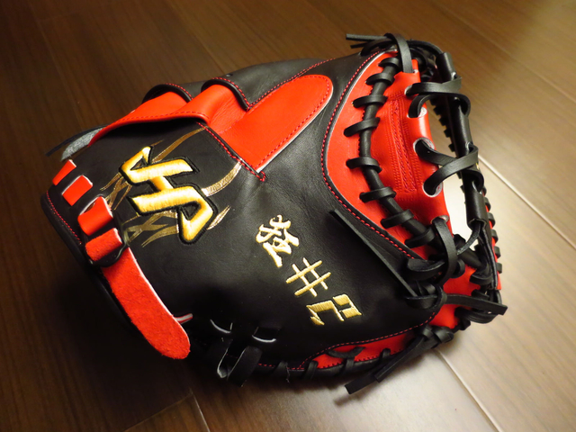 【圓圓小舖】雙色球擋+金色TB刻印94狂~日製硬式HATAKEYAMA甲斐拓也捕手手套 【圓圓小舖】雙色球擋+金色TB刻印94狂~日製硬式HATAKEYAMA甲斐拓也捕手手套