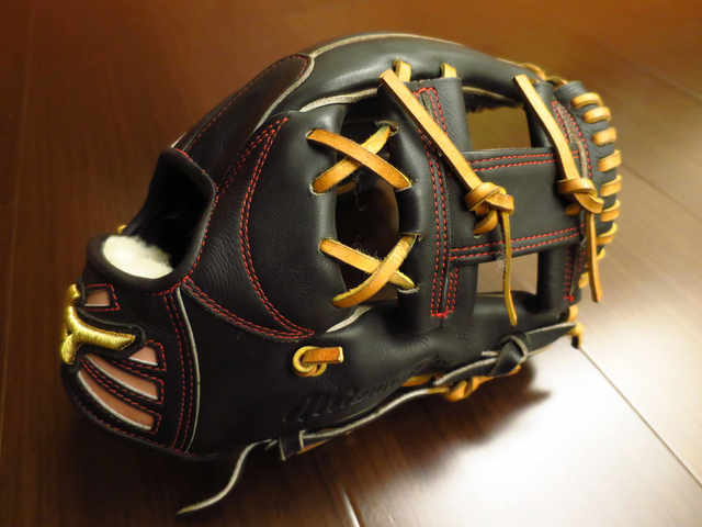 *手套交流福利品NO.257* 日製硬式MIZUNO PRO ORDER 黑色內野工字 北歐小牛皮 *手套交流福利品NO.257* 日製硬式MIZUNO PRO ORDER 黑色內野工字 北歐小牛皮