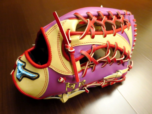 【圓圓小舖】茄子手套~Mizuno pro order 奧運藍標鈴木一朗式樣外野手套 【圓圓小舖】茄子手套~Mizuno pro order 奧運藍標鈴木一朗式樣外野手套