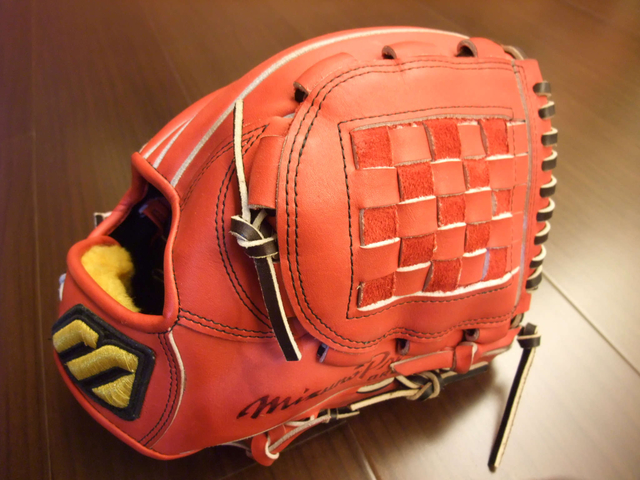 *手套交流福利品NO.37* 日製硬式MIZUNO PRO ORDER 紅色棋盤格北歐小牛皮 *手套交流福利品NO.37* 日製硬式MIZUNO PRO ORDER 紅色棋盤格北歐小牛皮