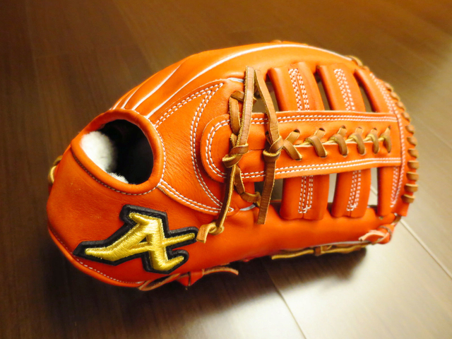 *手套交流福利品NO.313* 日本製硬式ATOMS juteru leather 外野手手套