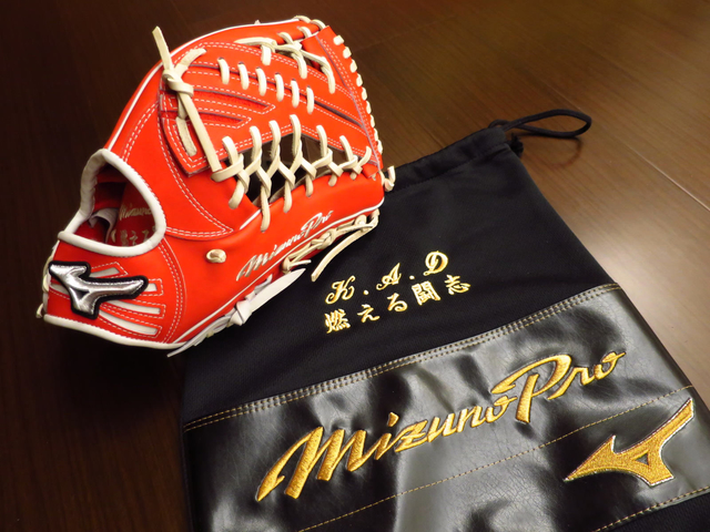 【手套欣賞】手套袋也可以跟手套合體~燃える闘志 mizuno pro order haga japan ichiro model